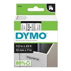 NASTRO DYMO TIPO D1 (12MMX7M) NERO/TRASPARENTE 450100