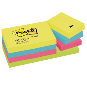 BLOCCO 100foglietti Post-itÂ® 38x51mm 653-TFEN ENERGY 72GR ASSORTITO