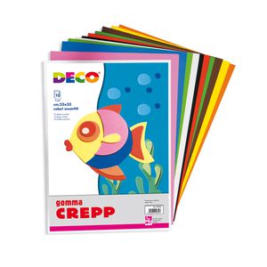 GOMMA CREPP CONF. DA 10 FOGLI 20X30CM IN COLORI ASSORTITI DECO