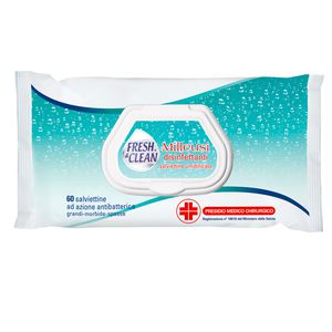 Busta da 60 Salviette disinfettanti milleusi ad azione antibatterica FreshClean